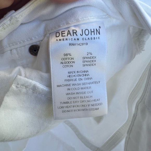 Dear John White Mid Rise Jeans Slim Straight Button Up Optic White Size 26 - Picture 9 of 11